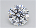 Lab Created Diamond 1.25 Carats, Round with Ideal Cut, D Color, VVS2 Clarity and Certified by IGI