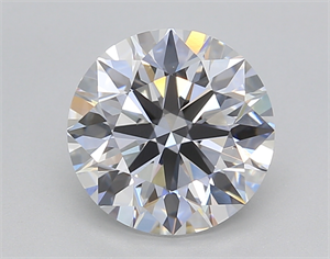 Picture of Lab Created Diamond 2.50 Carats, Round with Ideal Cut, E Color, VVS2 Clarity and Certified by IGI