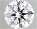 Lab Created Diamond 2.33 Carats, Round with ideal Cut, D Color, vvs2 Clarity and Certified by IGI