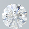 Lab Created Diamond 3.42 Carats, Round with Excellent Cut, E Color, VVS2 Clarity and Certified by IGI