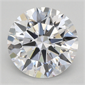 Lab Created Diamond 2.10 Carats, Round with ideal Cut, D Color, vvs2 Clarity and Certified by IGI