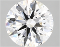 Lab Created Diamond 2.34 Carats, Round with ideal Cut, E Color, vvs1 Clarity and Certified by IGI