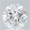 Lab Created Diamond 2.18 Carats, Round with Ideal Cut, E Color, VVS2 Clarity and Certified by IGI