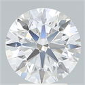 Lab Created Diamond 3.02 Carats, Round with Excellent Cut, D Color, VS1 Clarity and Certified by IGI