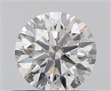 0.43 Carats, Round with Excellent Cut, H Color, VVS2 Clarity and Certified by GIA