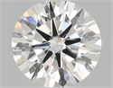 0.56 Carats, Round with Excellent Cut, H Color, VS2 Clarity and Certified by GIA