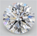 Lab Created Diamond 3.12 Carats, Round with ideal Cut, D Color, vvs2 Clarity and Certified by IGI