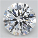 Lab Created Diamond 3.08 Carats, Round with ideal Cut, E Color, vvs2 Clarity and Certified by IGI