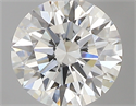 0.52 Carats, Round with Excellent Cut, H Color, VVS2 Clarity and Certified by GIA