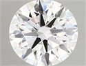 Lab Created Diamond 2.13 Carats, Round with ideal Cut, D Color, vs1 Clarity and Certified by IGI