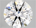 Lab Created Diamond 3.80 Carats, Round with ideal Cut, F Color, vvs2 Clarity and Certified by IGI
