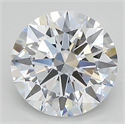 Lab Grown Diamond 2.15 Carats, Round with ideal Cut, D Color, vvs2 Clarity and Certified by IGI