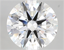 Lab Created Diamond 3.52 Carats, Round with ideal Cut, E Color, vvs2 Clarity and Certified by IGI