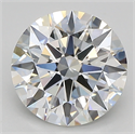 Lab Created Diamond 2.19 Carats, Round with ideal Cut, G Color, vvs1 Clarity and Certified by IGI
