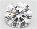 Lab Created Diamond 1.85 Carats, Round with ideal Cut, D Color, vvs2 Clarity and Certified by IGI