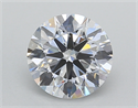 Lab Grown Diamond 1.38 Carats, Round with Ideal Cut, E Color, SI1 Clarity and Certified by IGI