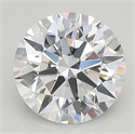 Lab Created Diamond 2.14 Carats, Round with ideal Cut, D Color, vvs2 Clarity and Certified by IGI