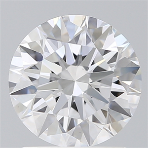 Picture of Lab Created Diamond 1.71 Carats, Round with Ideal Cut, D Color, VS1 Clarity and Certified by IGI