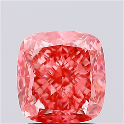 Picture of Lab Created Diamond 2.08 Carats, SQUARE CUSHION with  Cut, Fancy Vivid Pink Color, VS1 Clarity and Certified by IGI