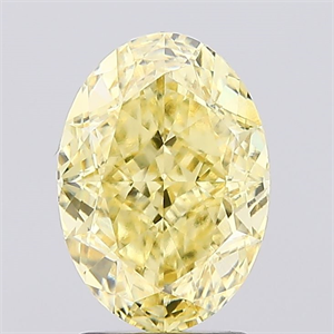 Picture of Lab Created Diamond 2.59 Carats, Oval with  Cut, Fancy Intense Yellow Color, VS1 Clarity and Certified by IGI