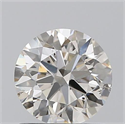 0.80 Carats, Round with Excellent Cut, K Color, SI1 Clarity and Certified by GIA