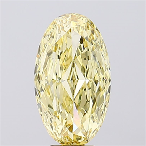 Picture of Lab Created Diamond 8.02 Carats, Oval with  Cut, Fancy Intense Yellow Color, VS1 Clarity and Certified by IGI