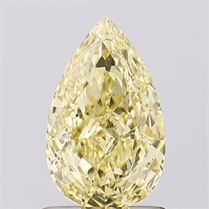 Picture of Lab Created Diamond 1.08 Carats, Pear with  Cut, Fancy Intense Yellow Color, VS1 Clarity and Certified by IGI