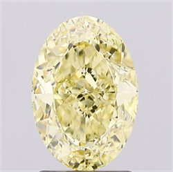 Picture of Lab Created Diamond 2.02 Carats, Oval with  Cut, Fancy Intense Yellow Color, VS1 Clarity and Certified by IGI