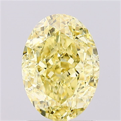 Picture of Lab Created Diamond 1.58 Carats, Oval with  Cut, Fancy Intense Yellow Color, VS1 Clarity and Certified by IGI