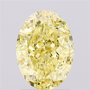 Foto Del inventario de diamantes de laboratorio, 1.58 quilates, Ovalado , Color Fancy Intense Yellow, claridad VS1 y certificado IGI de