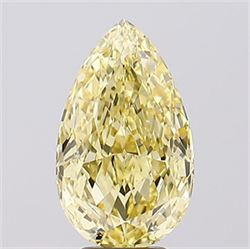 Picture of Lab Created Diamond 5.00 Carats, Pear with  Cut, Fancy Intense Yellow Color, VVS2 Clarity and Certified by IGI