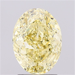 Picture of Lab Created Diamond 2.02 Carats, Oval with  Cut, Fancy Intense Yellow Color, VS1 Clarity and Certified by IGI