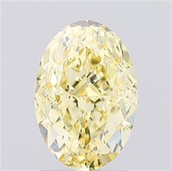 Picture of Lab Created Diamond 1.56 Carats, Oval with  Cut, Fancy Intense Yellow Color, VS1 Clarity and Certified by IGI