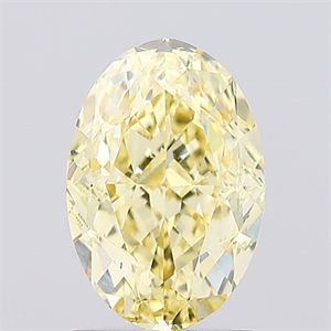 Picture of Lab Created Diamond 1.56 Carats, Oval with  Cut, Fancy Intense Yellow Color, VS1 Clarity and Certified by IGI
