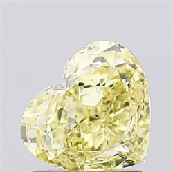 Picture of Lab Created Diamond 1.09 Carats, Heart with  Cut, Fancy Intense Yellow Color, VS1 Clarity and Certified by IGI