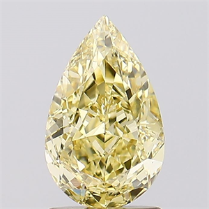 Picture of Lab Created Diamond 1.60 Carats, Pear with  Cut, Fancy Intense Yellow Color, VVS2 Clarity and Certified by IGI