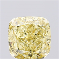 Picture of Lab Created Diamond 3.02 Carats, SQUARE CUSHION with  Cut, Fancy Intense Yellow Color, VVS2 Clarity and Certified by IGI