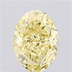 Picture of Lab Created Diamond 1.04 Carats, Oval with  Cut, Fancy Intense Yellow Color, VS1 Clarity and Certified by IGI