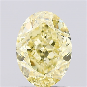 Picture of Lab Created Diamond 1.07 Carats, Oval with  Cut, Fancy Intense Yellow Color, VS1 Clarity and Certified by IGI