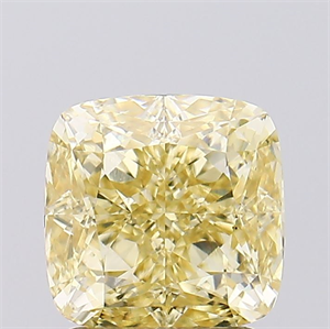 Picture of Lab Created Diamond 2.00 Carats, SQUARE CUSHION with  Cut, Fancy Intense Yellow Color, VS1 Clarity and Certified by IGI