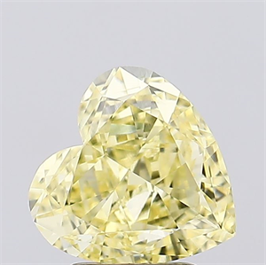 Picture of Lab Created Diamond 2.11 Carats, Heart with  Cut, Fancy Intense Yellow Color, VVS2 Clarity and Certified by IGI