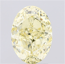 Picture of Lab Created Diamond 2.08 Carats, Oval with  Cut, Fancy Intense Yellow Color, VVS2 Clarity and Certified by IGI