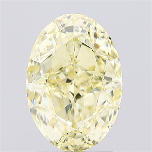 Picture of Lab Created Diamond 2.08 Carats, Oval with  Cut, Fancy Intense Yellow Color, VVS2 Clarity and Certified by IGI