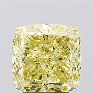 Picture of Lab Created Diamond 3.02 Carats, SQUARE CUSHION with  Cut, Fancy Intense Yellow Color, VVS2 Clarity and Certified by IGI