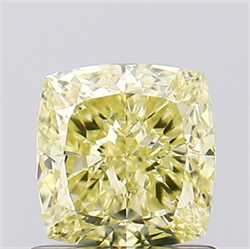 Picture of Lab Created Diamond 1.05 Carats, SQUARE CUSHION with  Cut, Fancy Intense Yellow Color, VS1 Clarity and Certified by IGI