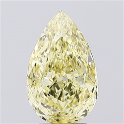 Picture of Lab Created Diamond 3.07 Carats, Pear with  Cut, Fancy Intense Yellow Color, VS1 Clarity and Certified by IGI
