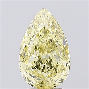 Picture of Lab Created Diamond 3.07 Carats, Pear with  Cut, Fancy Intense Yellow Color, VS1 Clarity and Certified by IGI