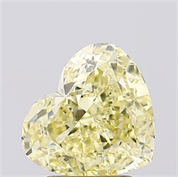 Picture of Lab Created Diamond 1.58 Carats, Heart with  Cut, Fancy Intense Yellow Color, VVS2 Clarity and Certified by IGI