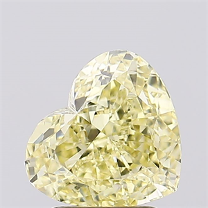 Picture of Lab Created Diamond 1.58 Carats, Heart with  Cut, Fancy Intense Yellow Color, VVS2 Clarity and Certified by IGI