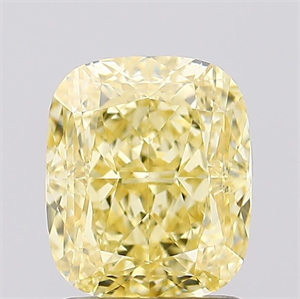 Picture of Lab Created Diamond 2.03 Carats, Cushion with  Cut, Fancy Intense Yellow Color, VS1 Clarity and Certified by IGI